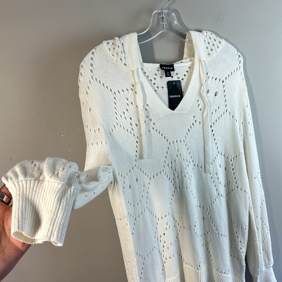 NWT Torrid Marsh Long Sleeve Pointelle Hoodie Size 10 - Picture 9 of 14